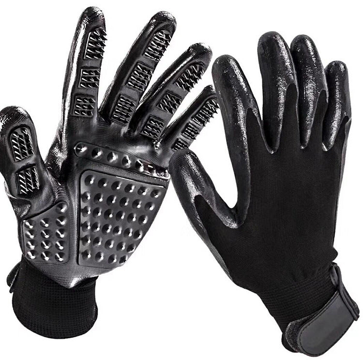 Pet Grooming Glove Rubber Shedding Hair Removal Massage Tool