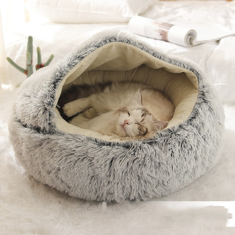 Soft Warm Velvet Pet Cave Nest Bed