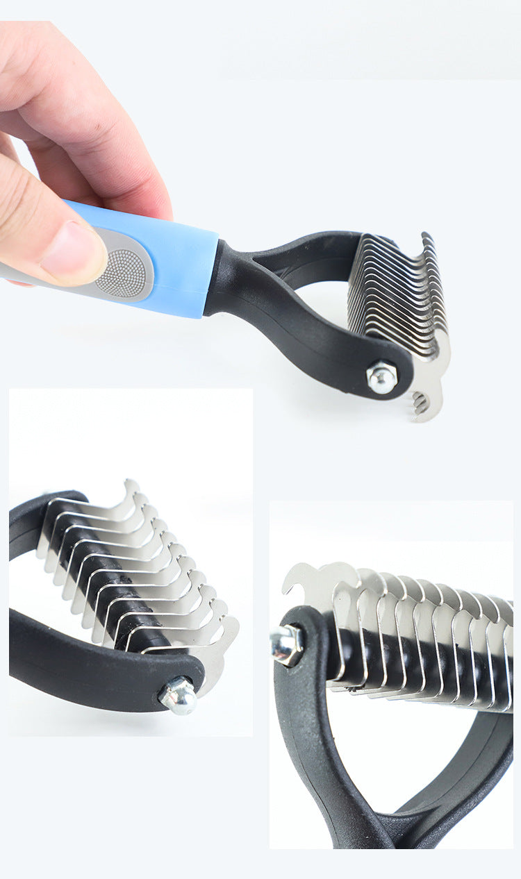 Double Sided Pet Grooming Brush Hair Removal Dematting Comb