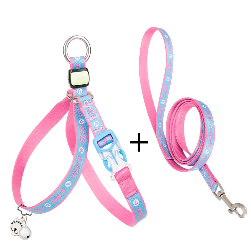 Pet Bell Chest Strap Haulage Rope Vest Leash Set