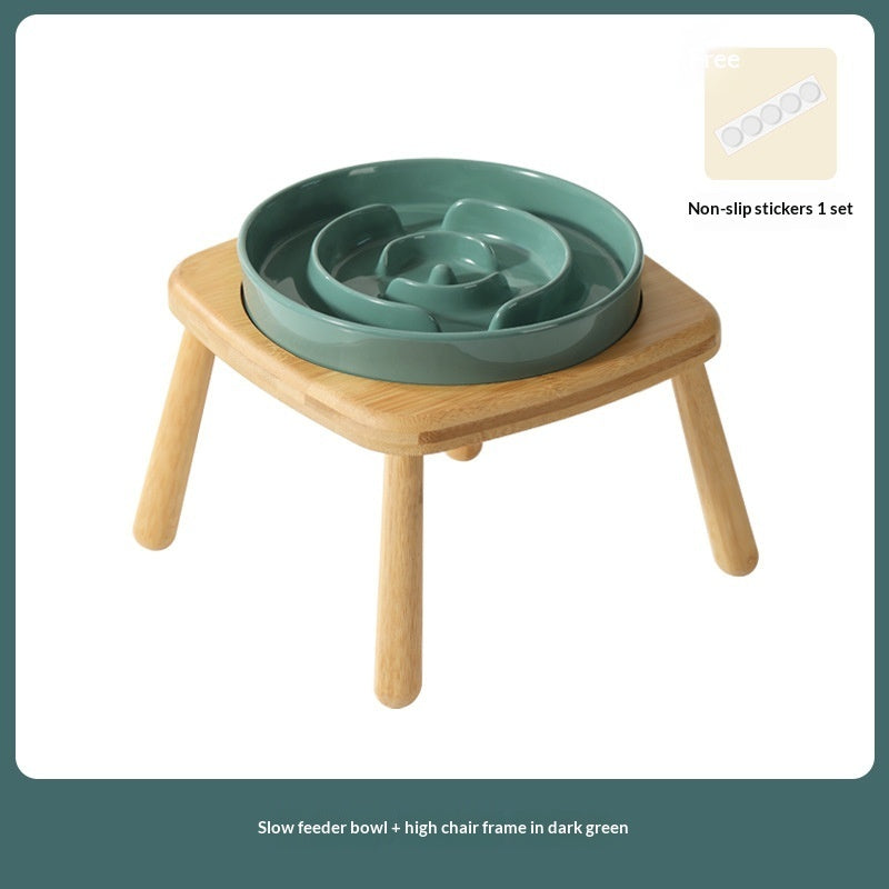 Ceramic Slow Feeding Pet Bowl Anti-Choking Tip-Proof Design