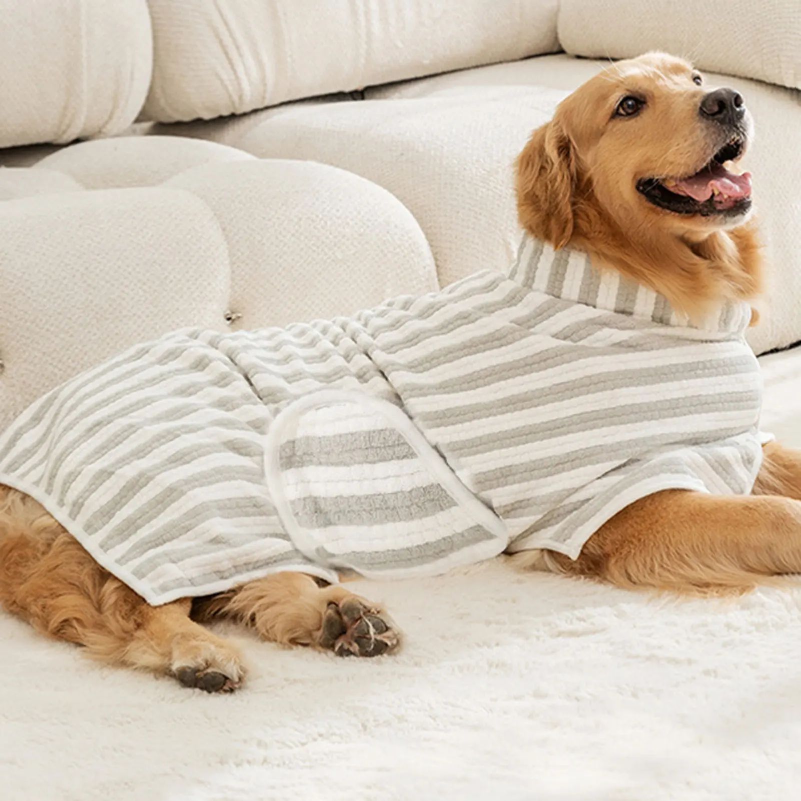 Ultra Absorbent Pet Bath Towel Quick Drying Thick Bathrobe