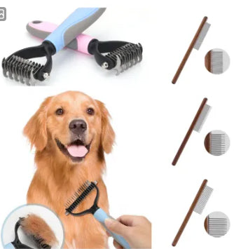 Double Sided Pet Grooming Brush Hair Removal Dematting Comb
