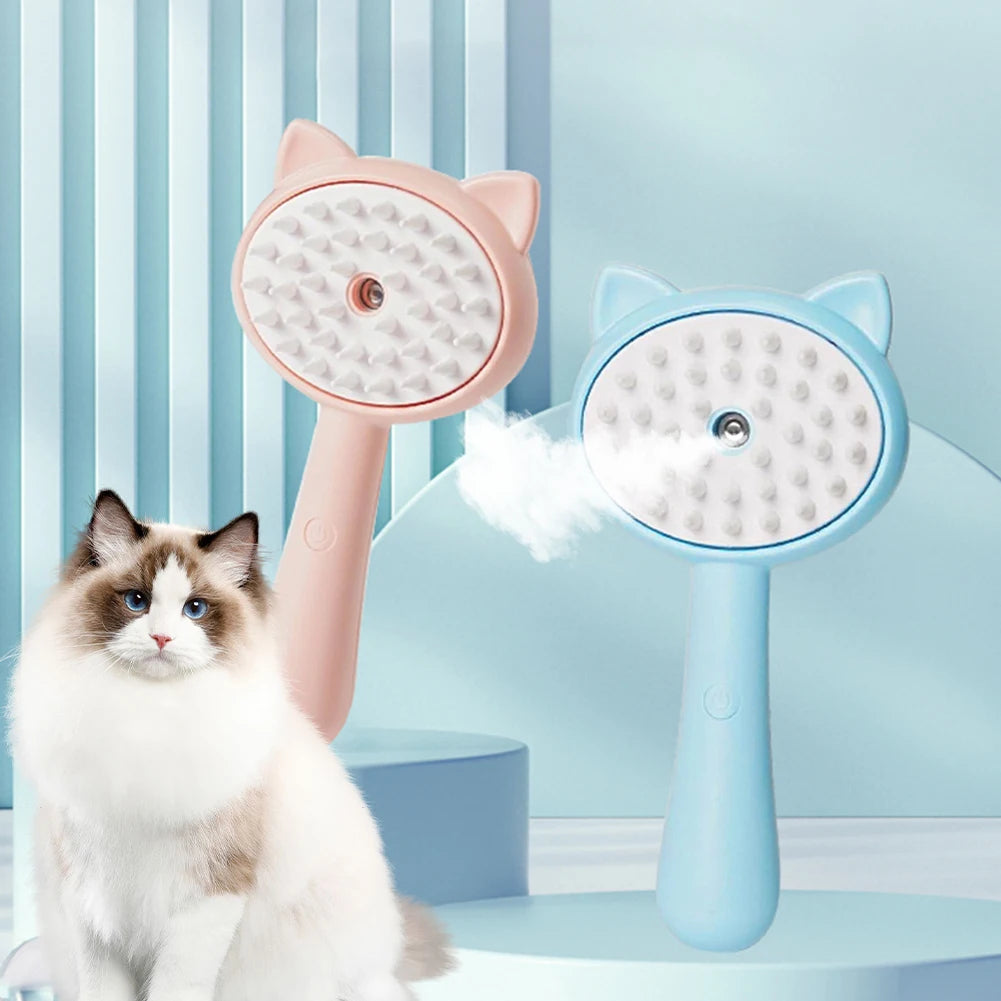 Rechargeable Pet Mist Grooming Brush Self Cleaning Slicker Tool