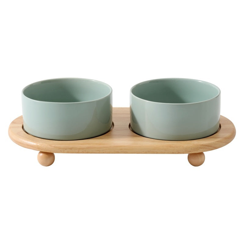 Ceramic Pet Food Bowl Set Feeding Supplies