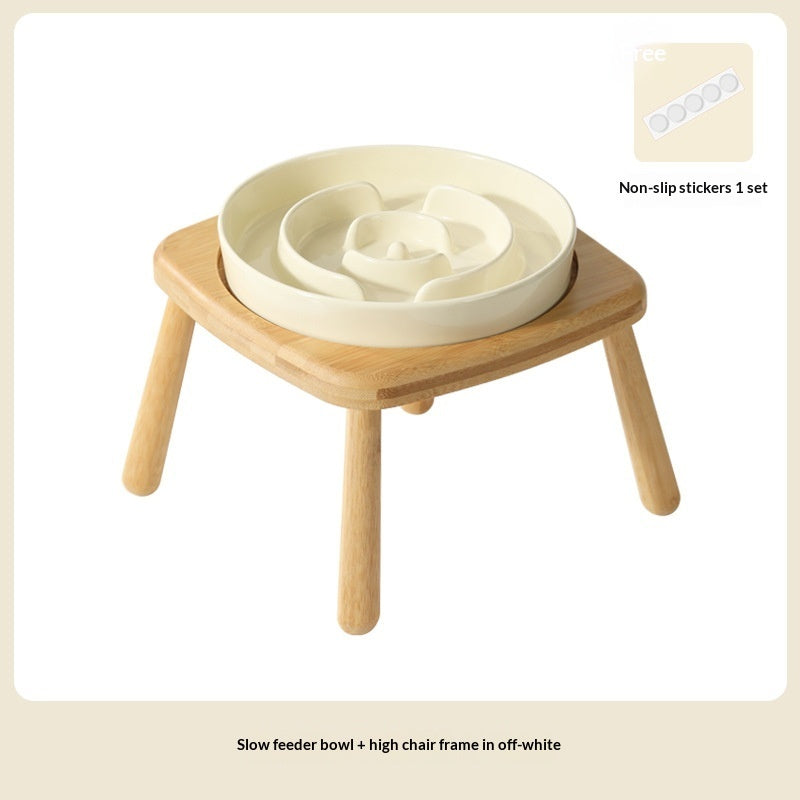 Ceramic Slow Feeding Pet Bowl Anti-Choking Tip-Proof Design