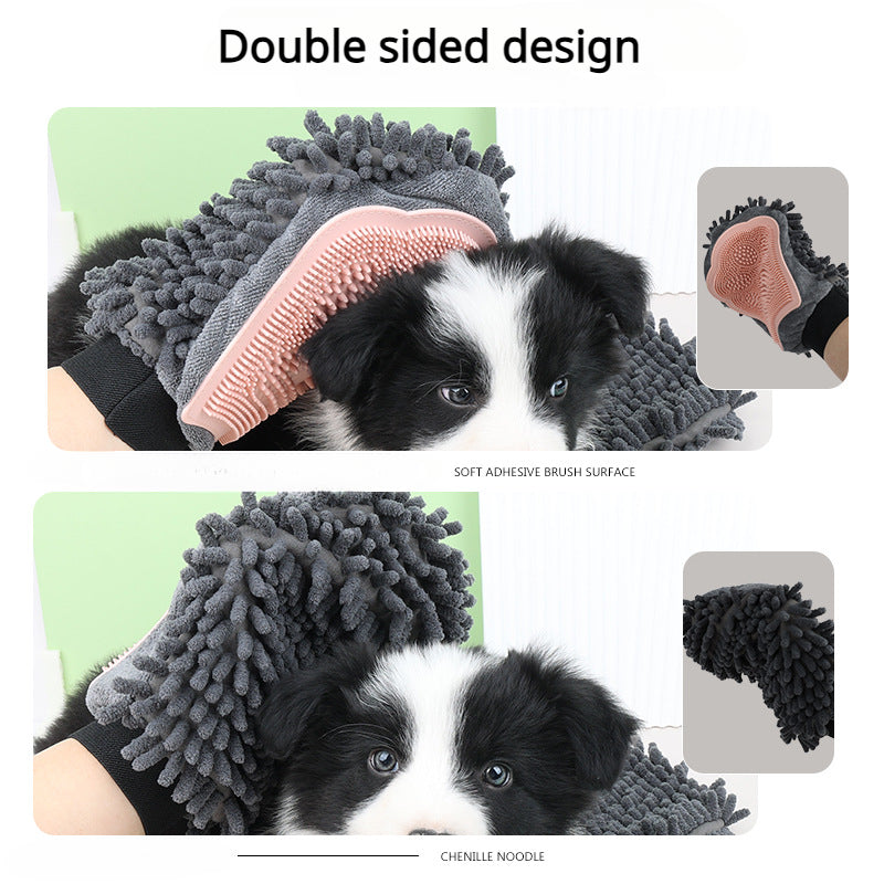 2 In 1 Pet Grooming Glove Bathing Brush Massage Tool