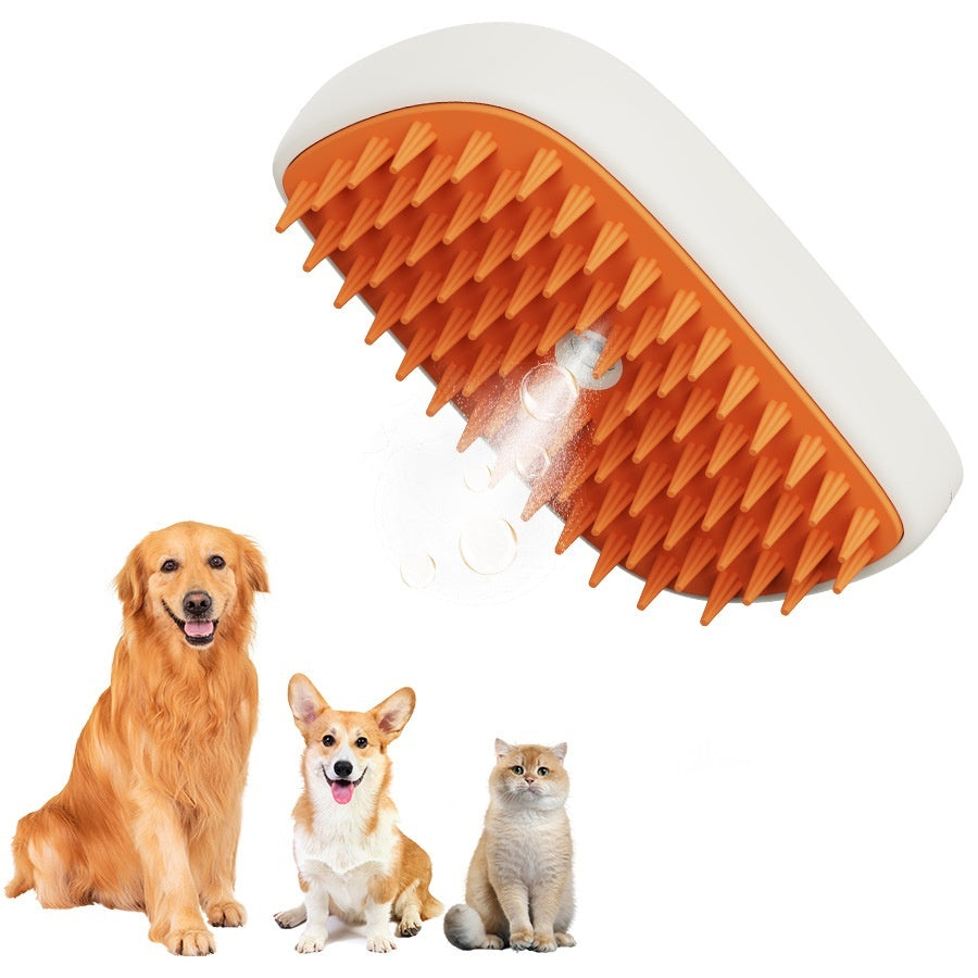 USB Rechargeable Pet Steam Brush Spray Massage Comb Grooming Tool