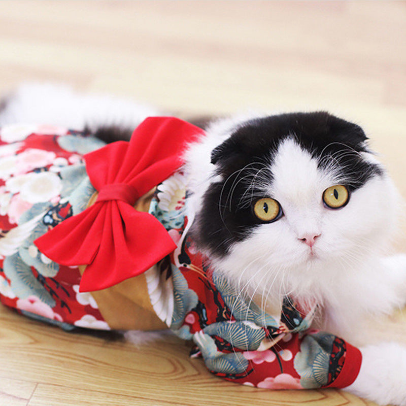 Fashion Kimono Style Pet Decorative Outfit Clothing