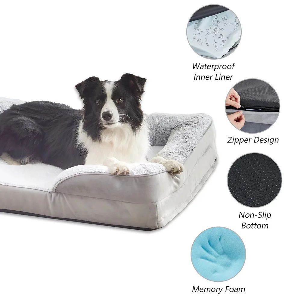 Pet Waterproof Sofa Style Bed Mat With Blanket Nest