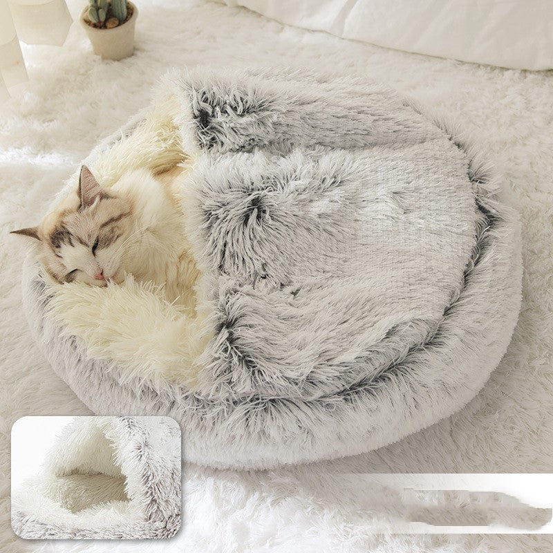 Soft Warm Velvet Pet Cave Nest Bed