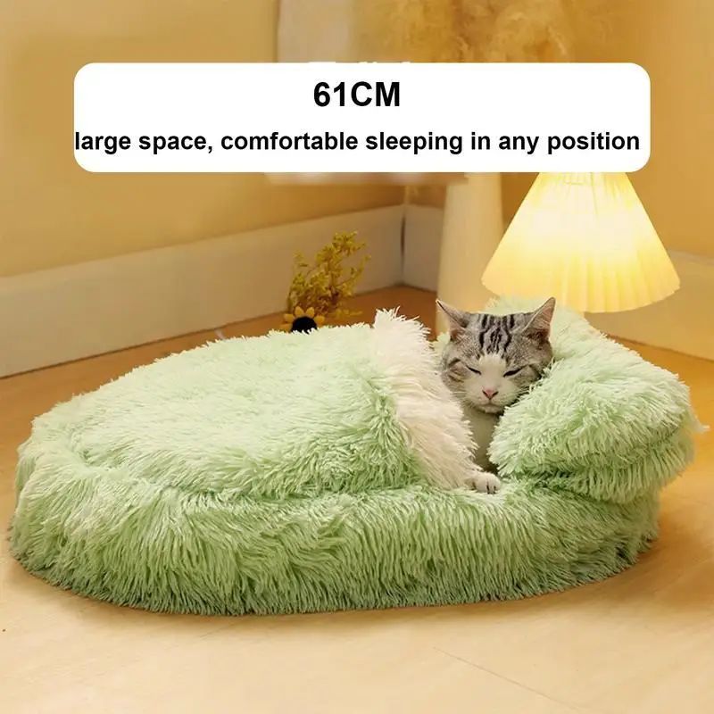 Fluffy Pet Bed Anti Slip Winter Warm Cave Nest