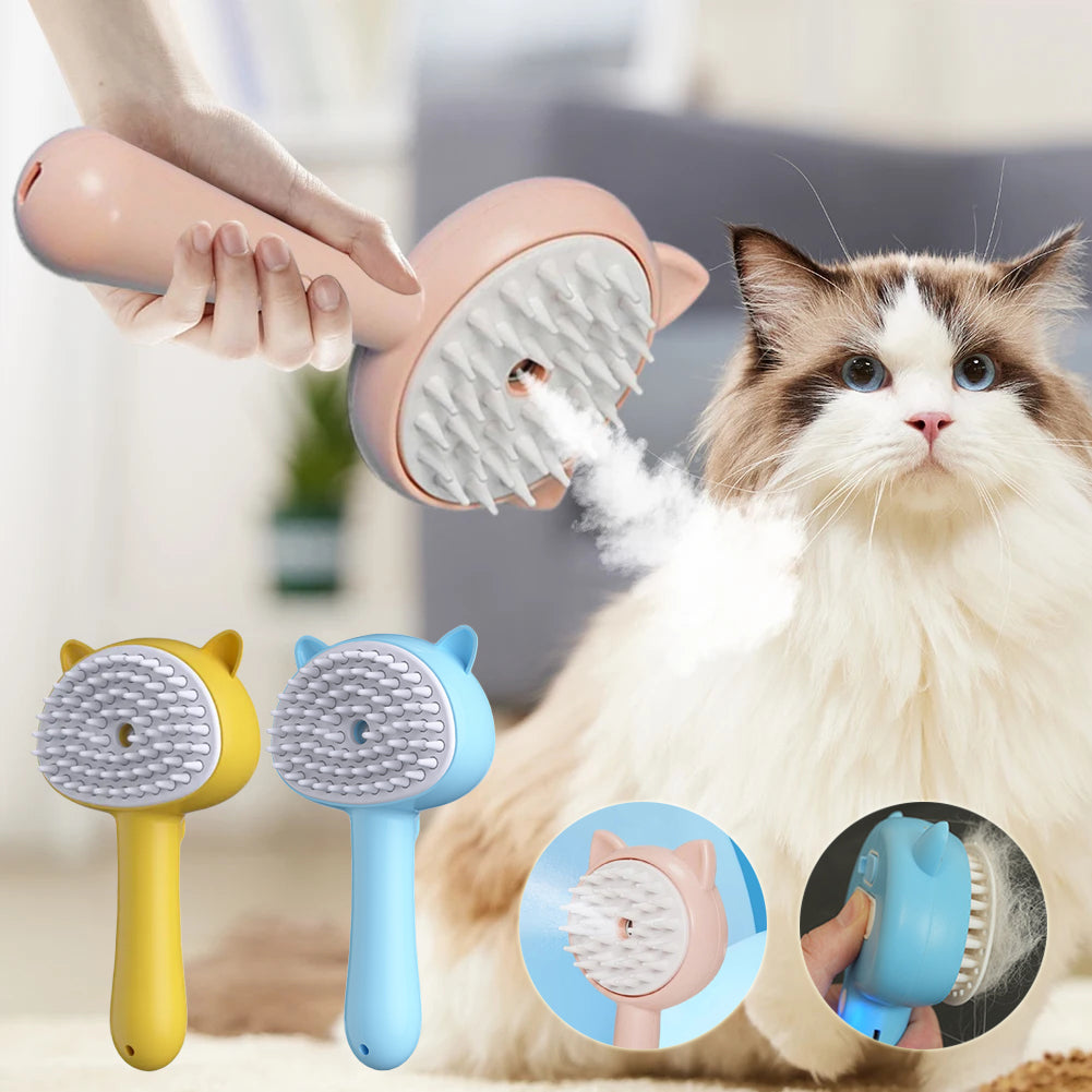 Rechargeable Pet Mist Grooming Brush Self Cleaning Slicker Tool