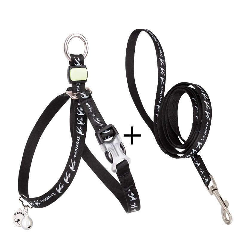 Pet Bell Chest Strap Haulage Rope Vest Leash Set