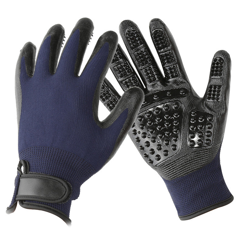 Pet Grooming Glove Rubber Shedding Hair Removal Massage Tool
