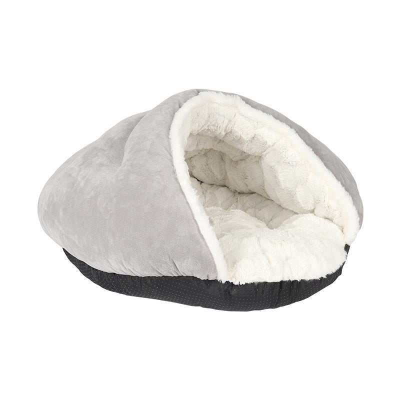 Pet Semi Closed Slipper Style Cozy Nest Bed