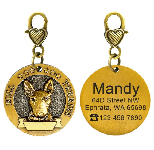 Custom Engraved Anti-Lost Pet ID Tag Bronze Brand