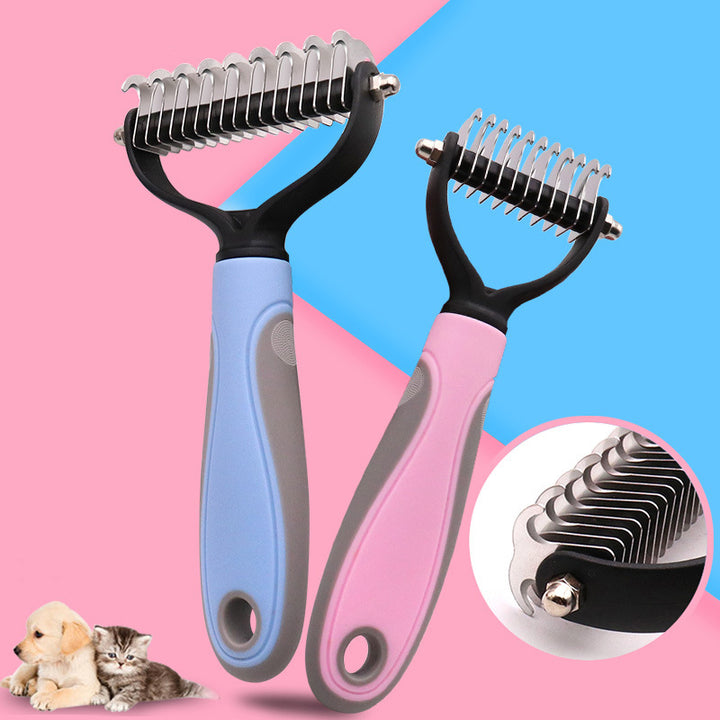 Double Sided Pet Grooming Brush Hair Removal Dematting Comb