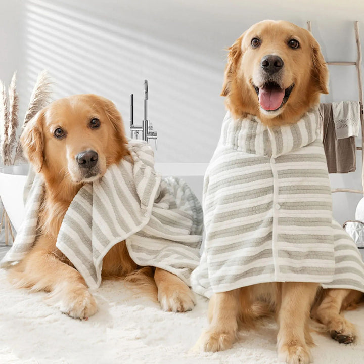 Ultra Absorbent Pet Bath Towel Quick Drying Thick Bathrobe