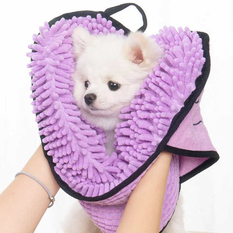 Absorbent Pet Bath Towel Microfiber Quick Drying Hand Pocket Super Absorbent Pet Towel