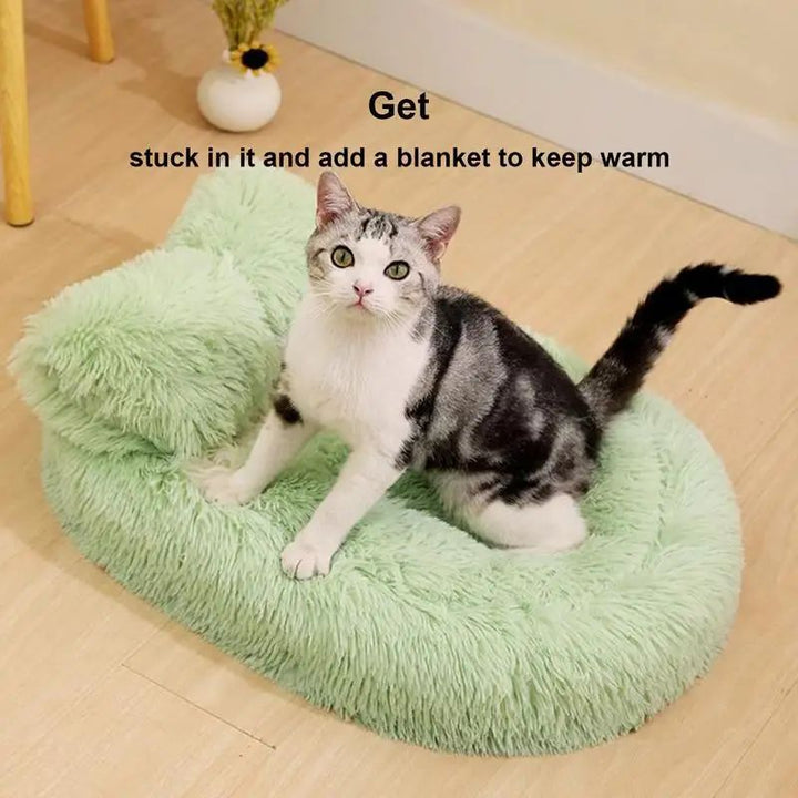 Fluffy Pet Bed Anti Slip Winter Warm Cave Nest