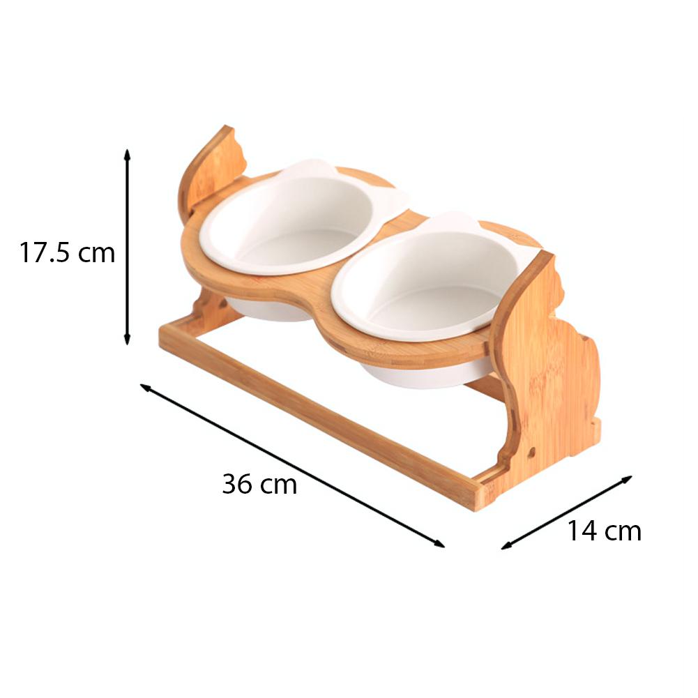 Pet Food Bowl Adjustable Height Anti-Tumble Feeding Stand