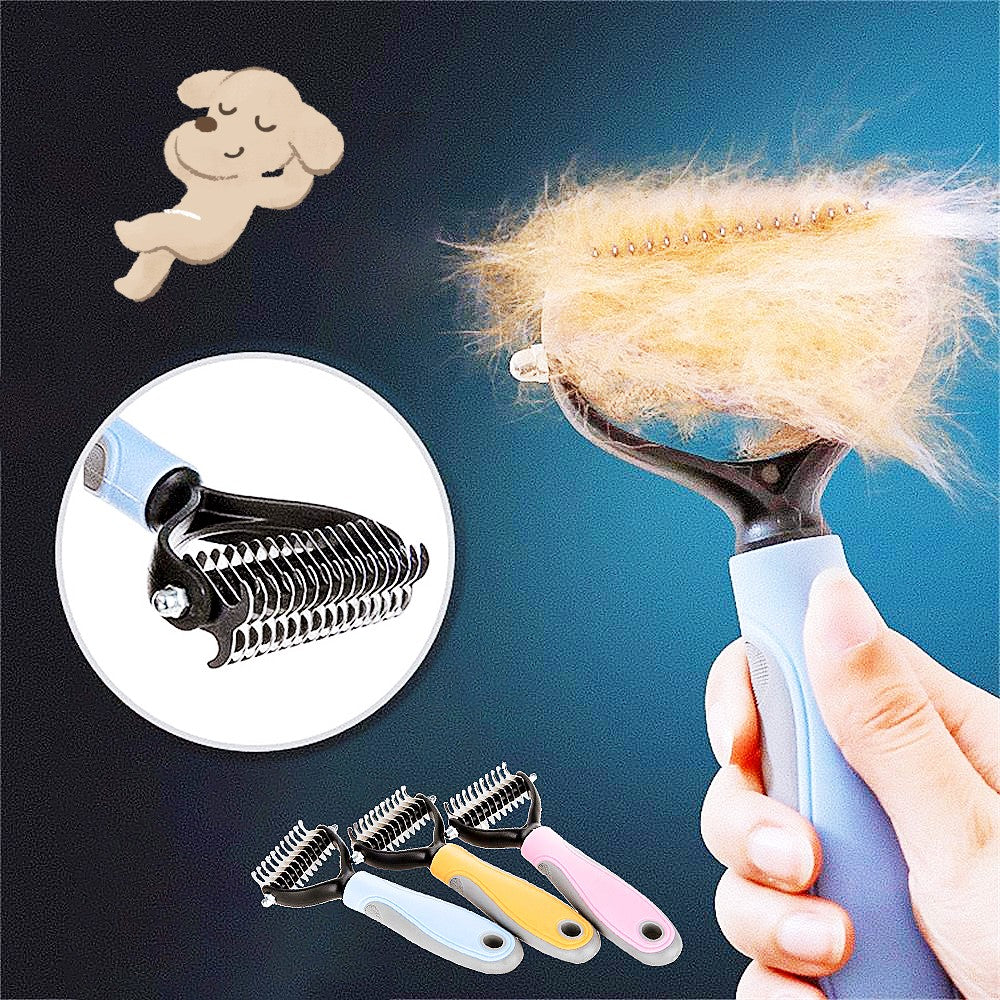 Double Sided Pet Grooming Brush Hair Removal Dematting Comb