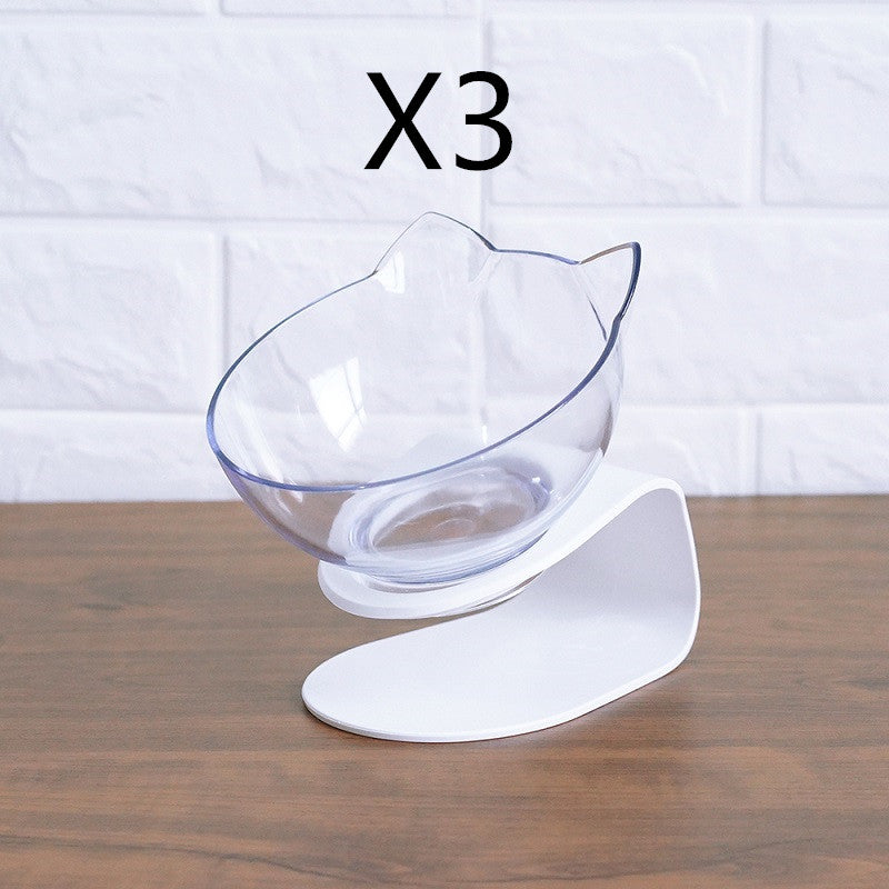Non-Slip Double Pet Bowl Raised Stand Transparent Feeder