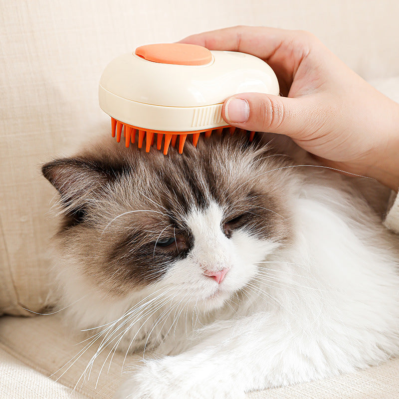 Electric Pet Steam Brush Self Cleaning Massage Grooming Comb
