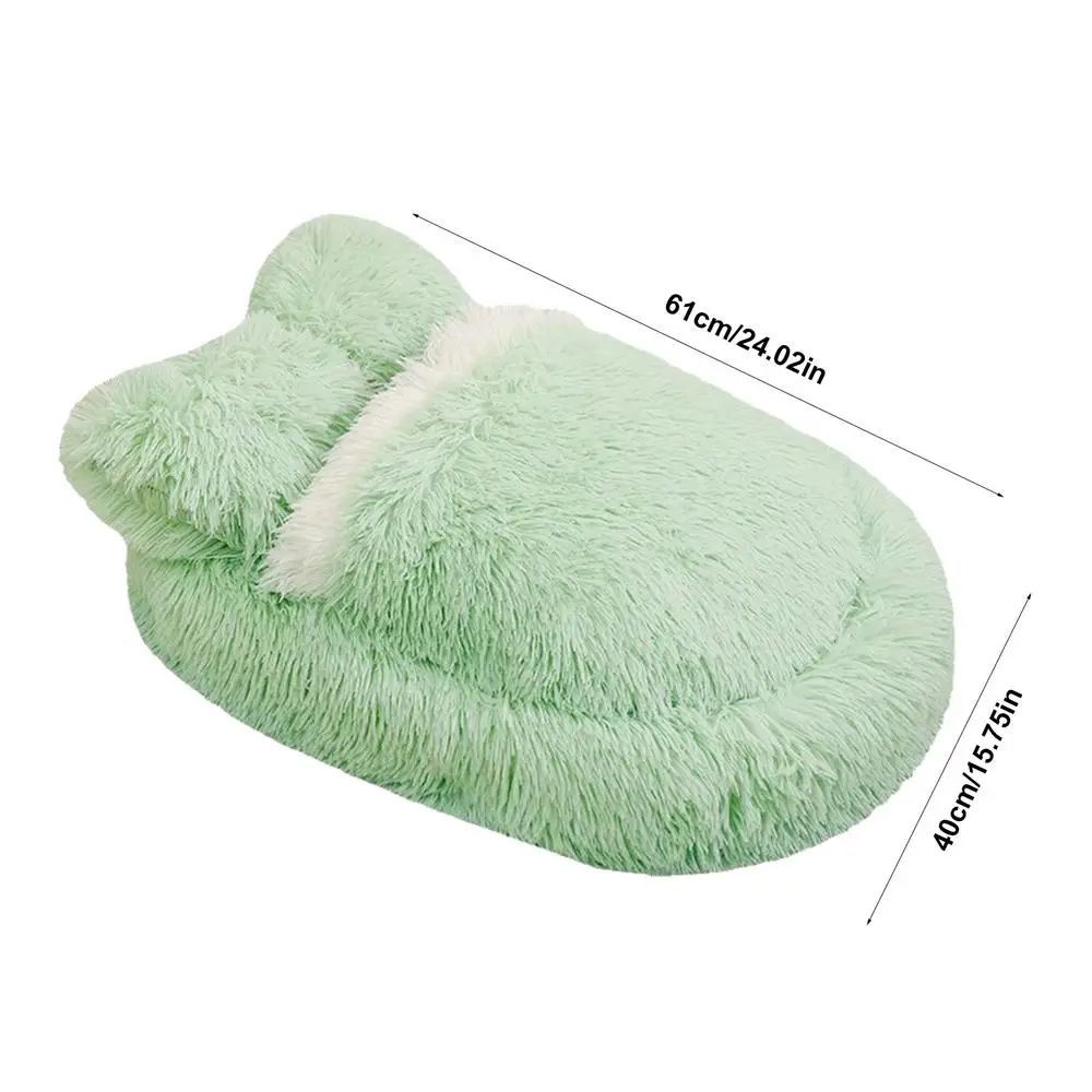 Fluffy Pet Bed Anti Slip Winter Warm Cave Nest