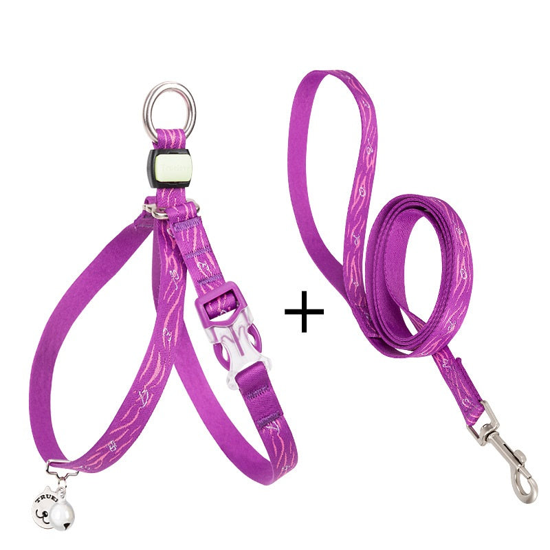 Pet Bell Chest Strap Haulage Rope Vest Leash Set