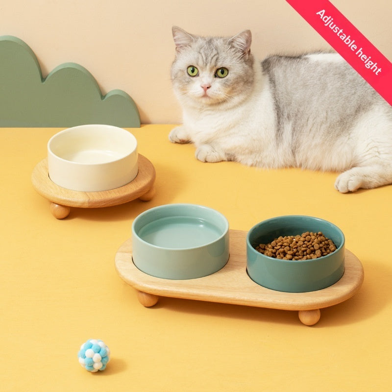 Ceramic Pet Food Bowl Set Feeding Supplies