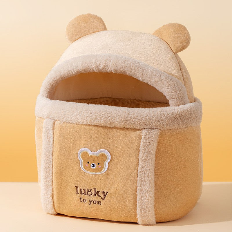 Animal Shaped Portable Pet Backpack Diaper Shoulder Carrier Bag