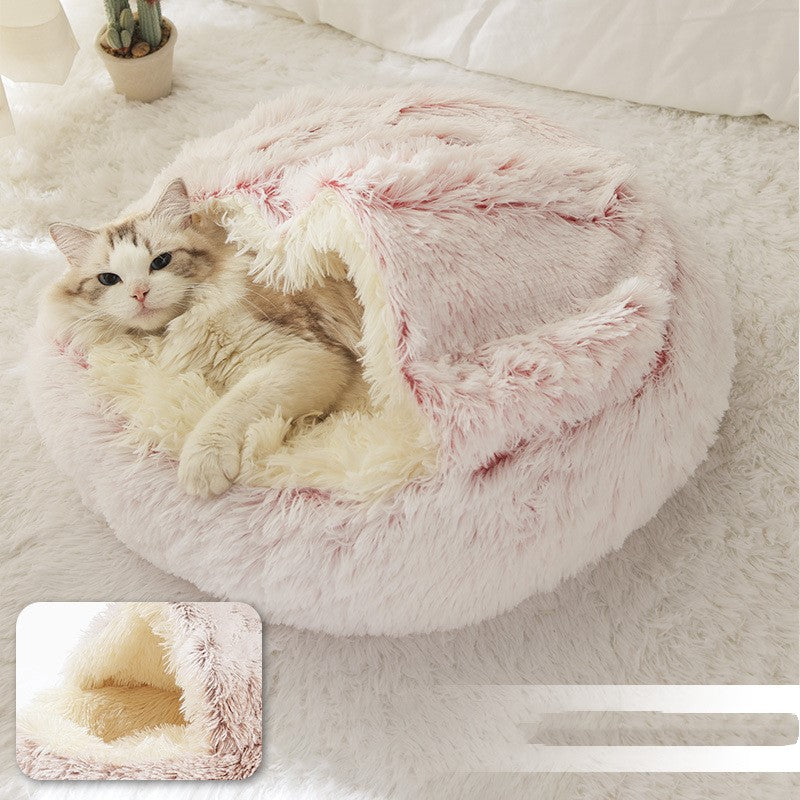 Soft Warm Velvet Pet Cave Nest Bed