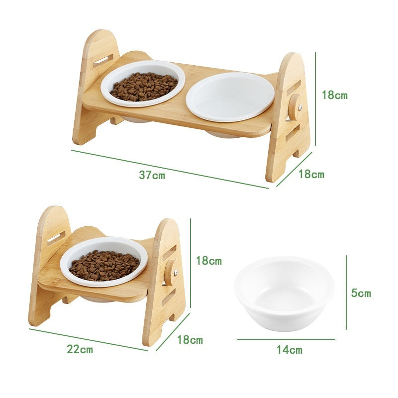 Oblique Mouth Pet Cervical Spine Support Drinking Bowl