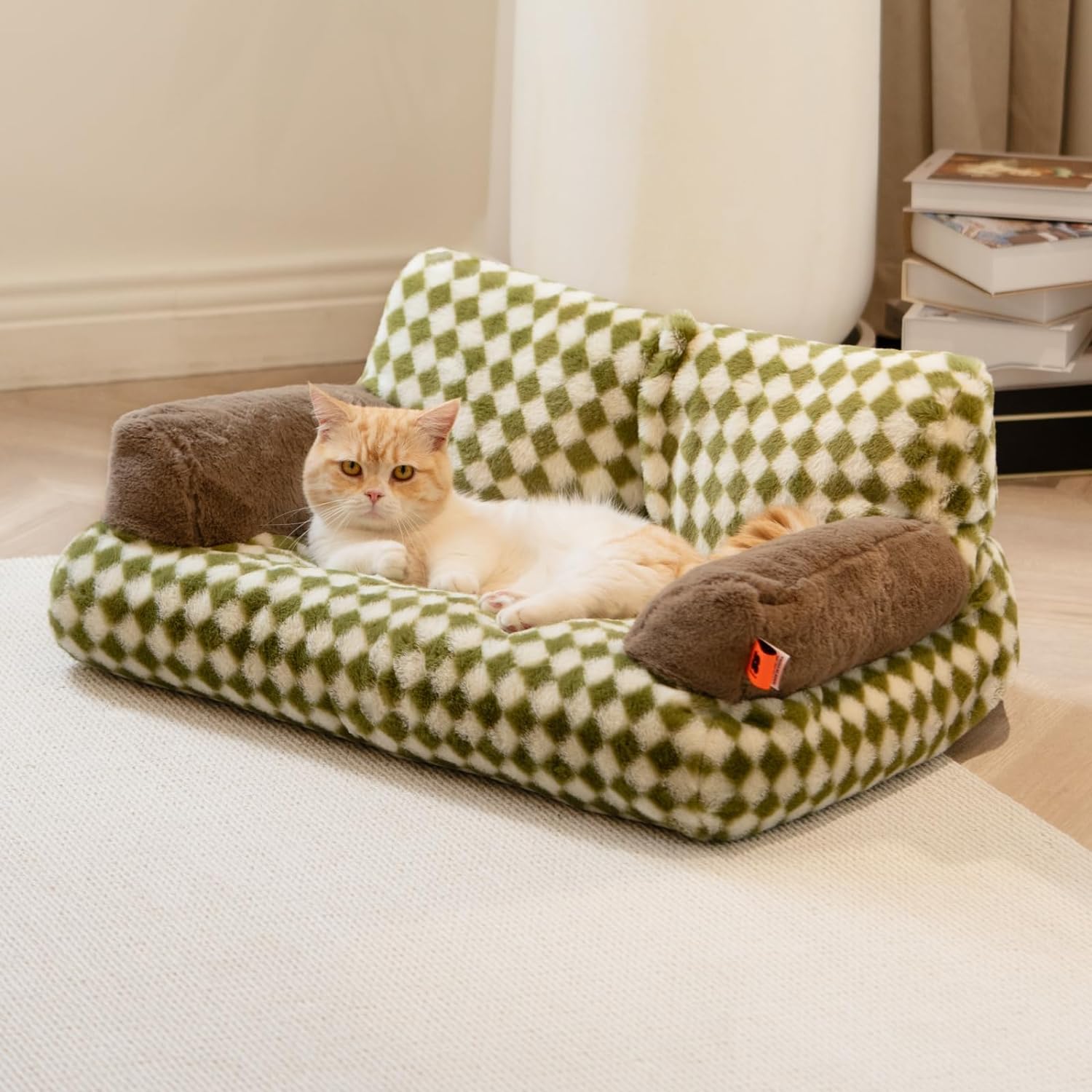 Fluffy Washable Pet Couch Bed Non Slip Sleeping Nest