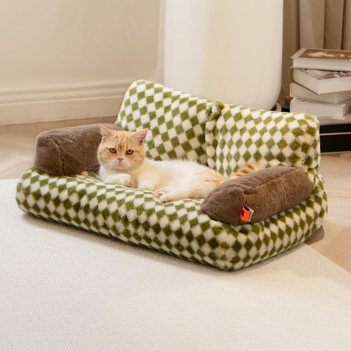 Fluffy Washable Pet Couch Bed Non Slip Sleeping Nest