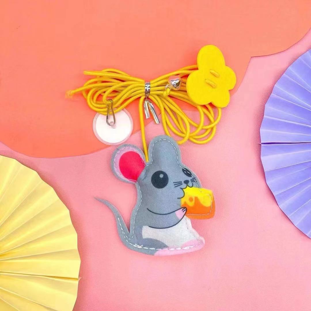 Pet Interactive Rope Mouse Toy Telescopic Hanging Boredom Toy