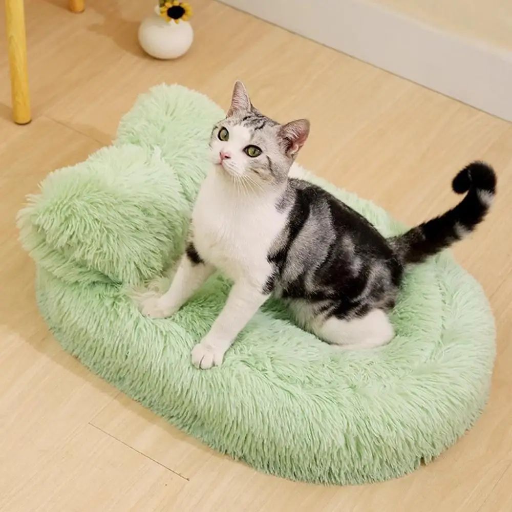 Fluffy Pet Bed Anti Slip Winter Warm Cave Nest