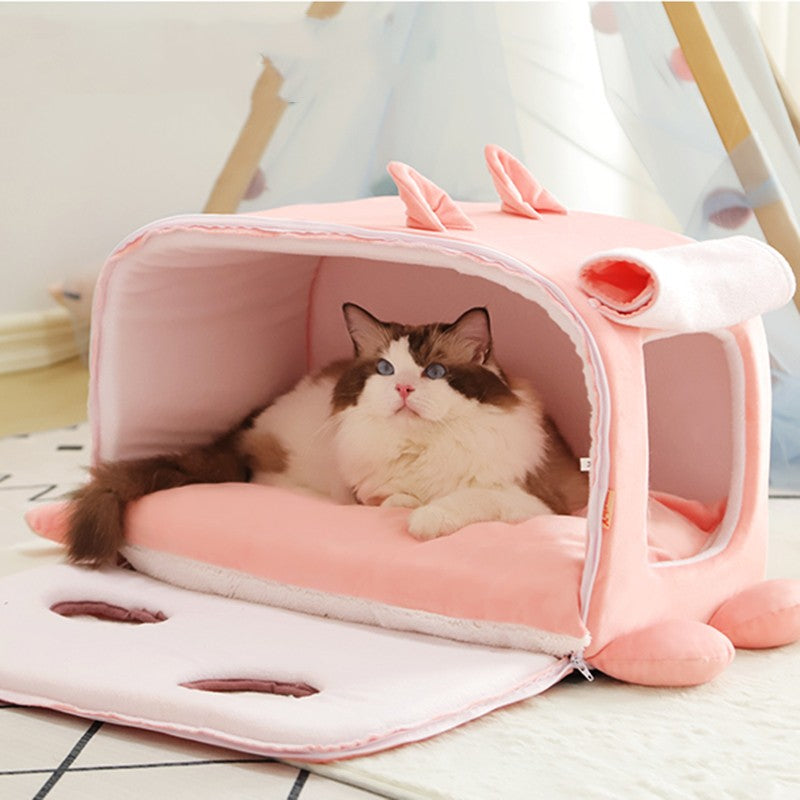 Pet Large Warm Cozy Fleece Nest Bed House