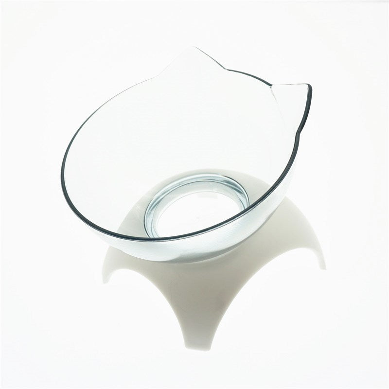 Non-Slip Double Pet Bowl Raised Stand Transparent Feeder