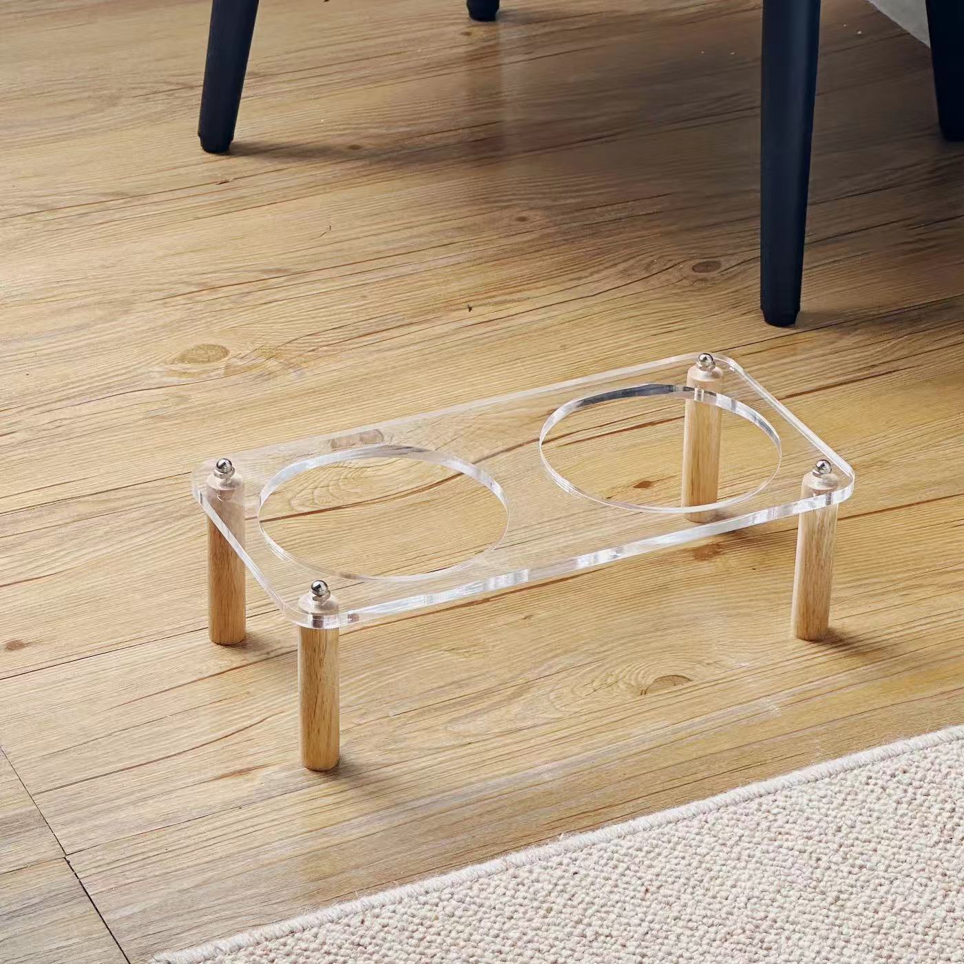 Anti-Tumble Elevated Pet Food And Water Bowl Double Holder Ceramic Stand