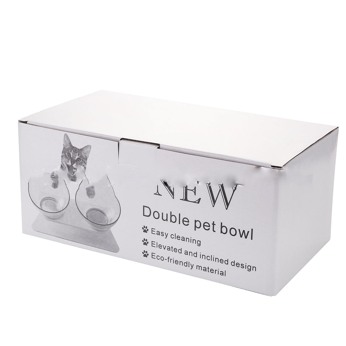Non-Slip Double Pet Bowl Raised Stand Transparent Feeder