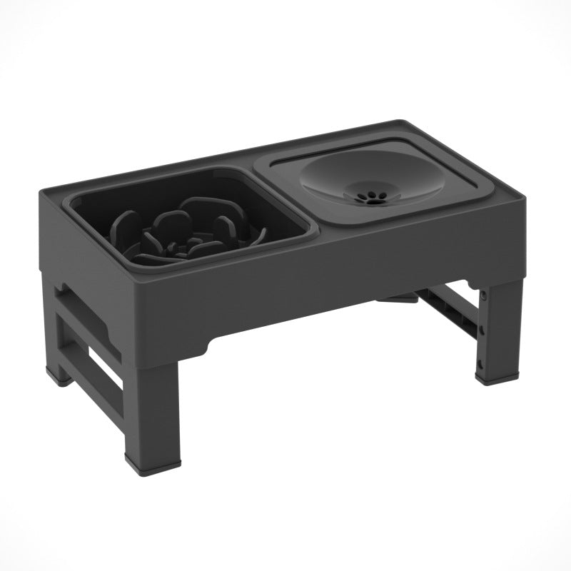Adjustable Double Bowl Pet Feeding Stand Stainless Steel Elevated Dispenser