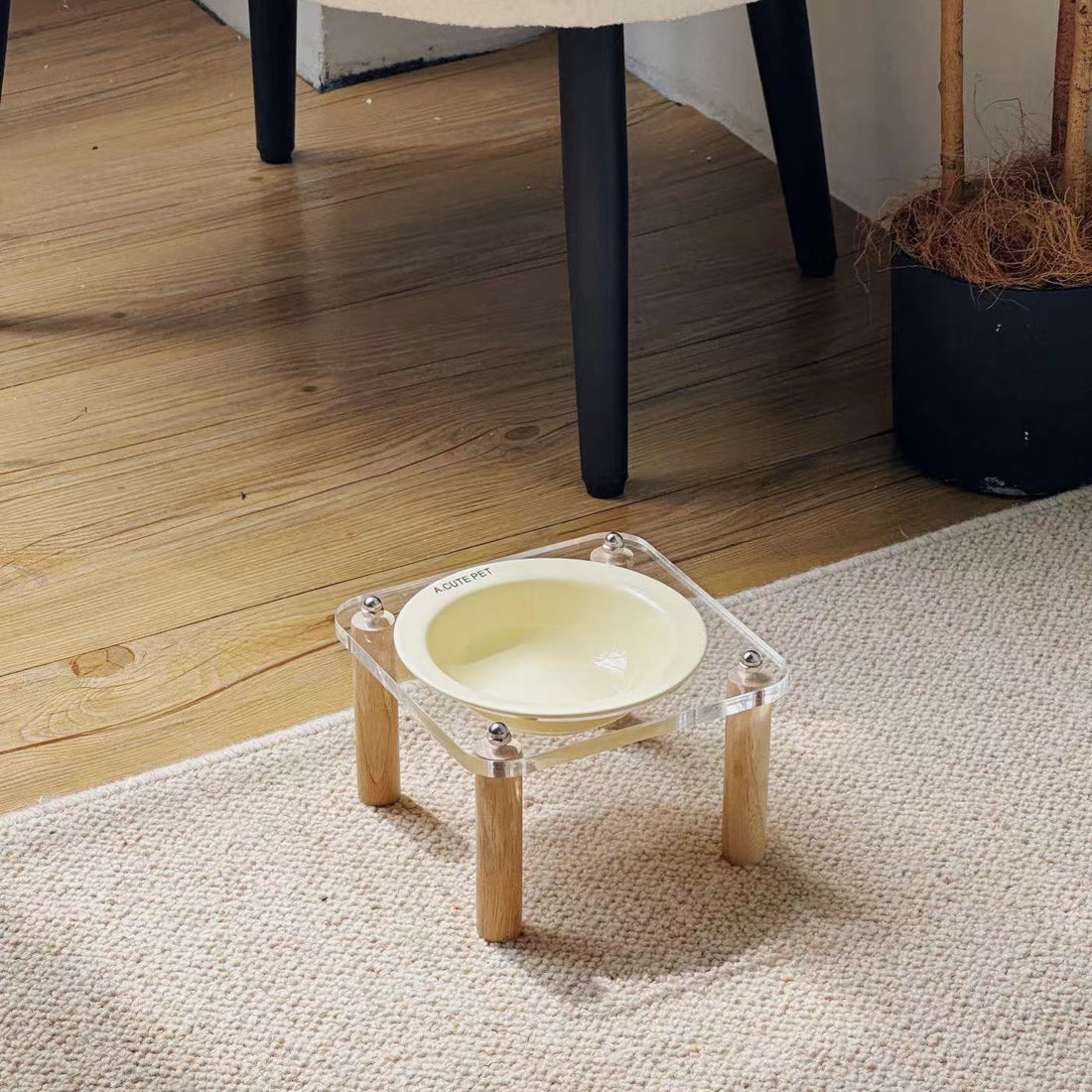 Anti-Tumble Elevated Pet Food And Water Bowl Double Holder Ceramic Stand