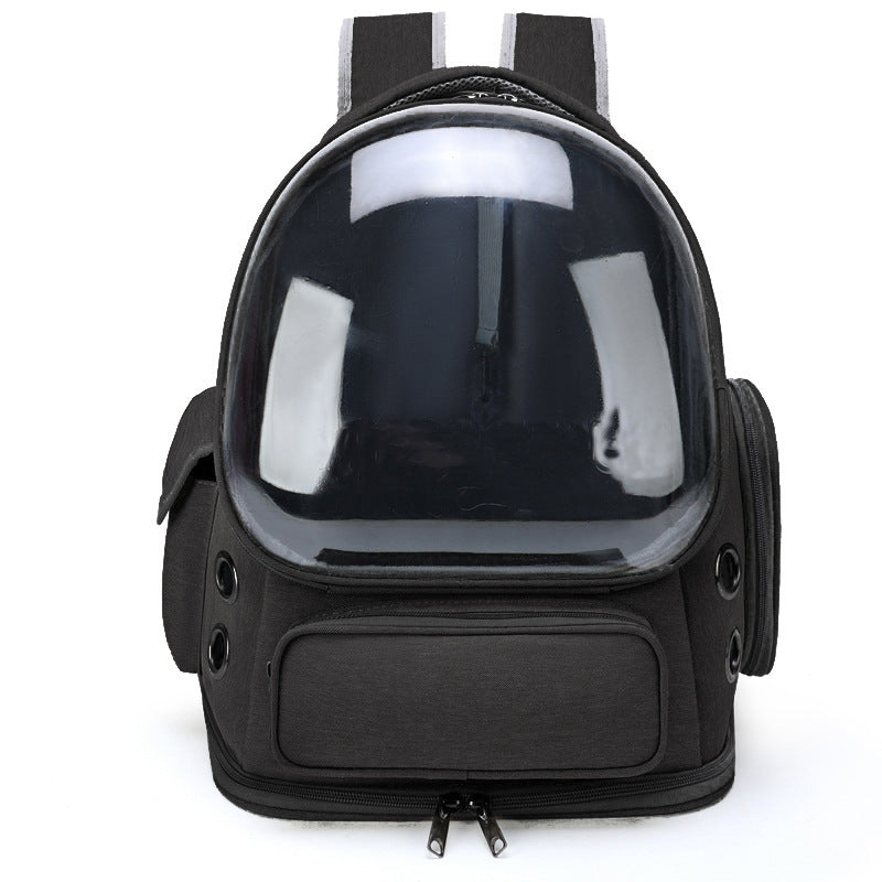 Portable Pet Transparent Space Capsule Backpack Carrier Diaper Bag