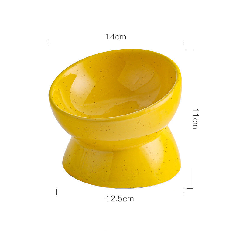 Pet Ceramic Neck Guard Feeding Bowl Dish Set