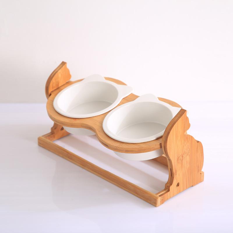 Pet Food Bowl Adjustable Height Anti-Tumble Feeding Stand