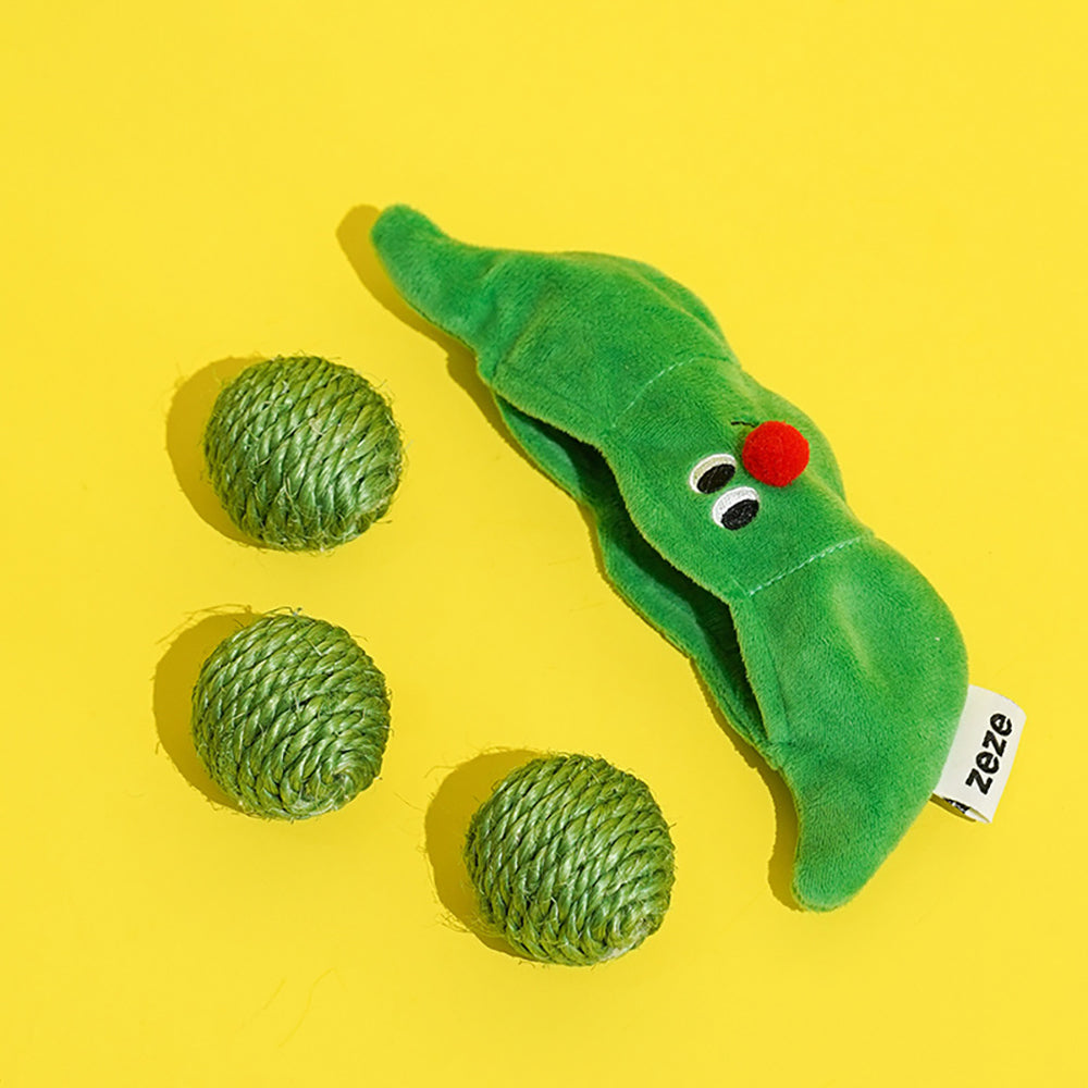 Pet Interactive Sisal Rope Chew Ball Toy Set With Sound