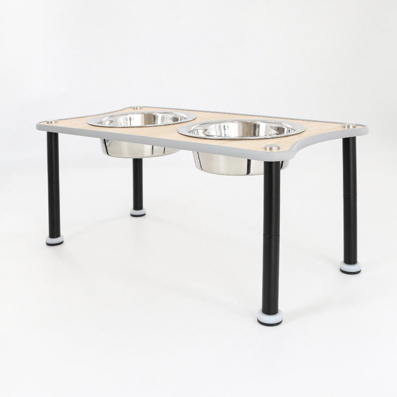 Adjustable Height Pet Food Bowl Stand Rack